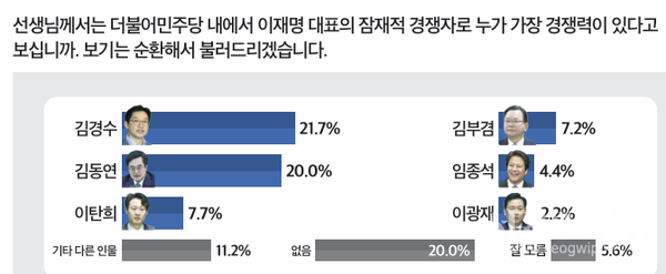 민주당 내 이재명 경쟁자